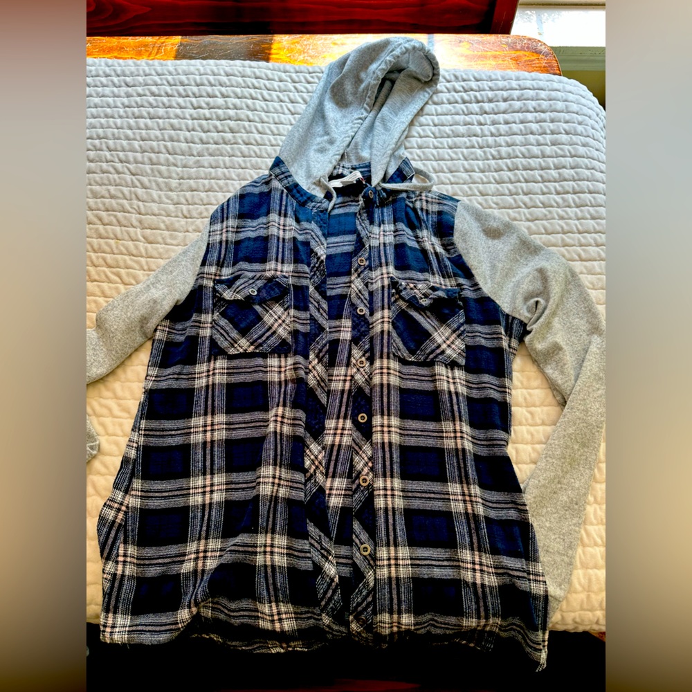 Adam Levine flannel hoodie.